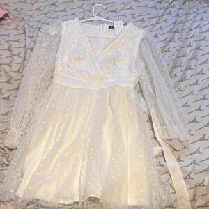 Elegant White Lace Dress